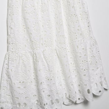 TAOP&ZA fustă midi pentru femei, talie înaltă, broderie decupată, cod 2731051, vară 2026