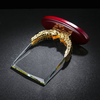 Trofeu de cristal creativ cu design de spic de grâu, personalizare, scrisoare de autorizare pentru distribuitor, premiu pentru angajatul excepțional la întâlnirea anuală a companiei