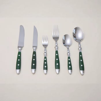 Set de tacâmuri din oțel inoxidabil 430, trei piese (cuțit, furculiță, lingură) pentru hoteluri și restaurante occidentale, stil retro