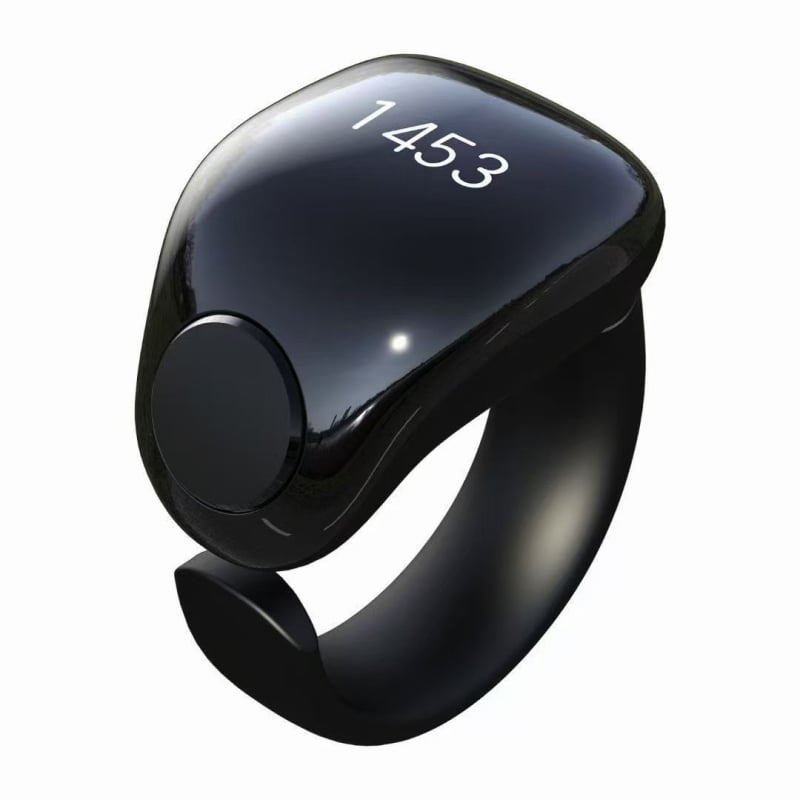 C2 inel Bluetooth inteligent cu încărcare magnetică și OLED, conectat la aplicația de pe telefon, alarmă de reamintire și numărător