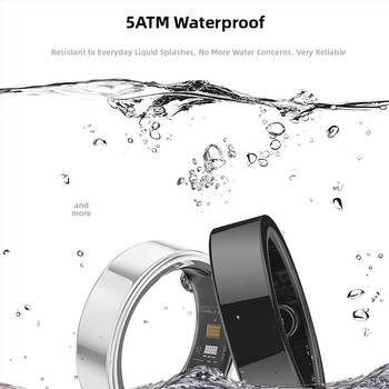 Inel AI pentru sănătate cu Bluetooth – dispozitiv purtabil pentru monitorizarea ritmului cardiac, saturației de oxigen din sânge și somn