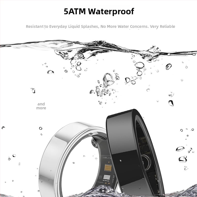Inel AI pentru sănătate cu Bluetooth – dispozitiv purtabil pentru monitorizarea ritmului cardiac, saturației de oxigen din sânge și somn