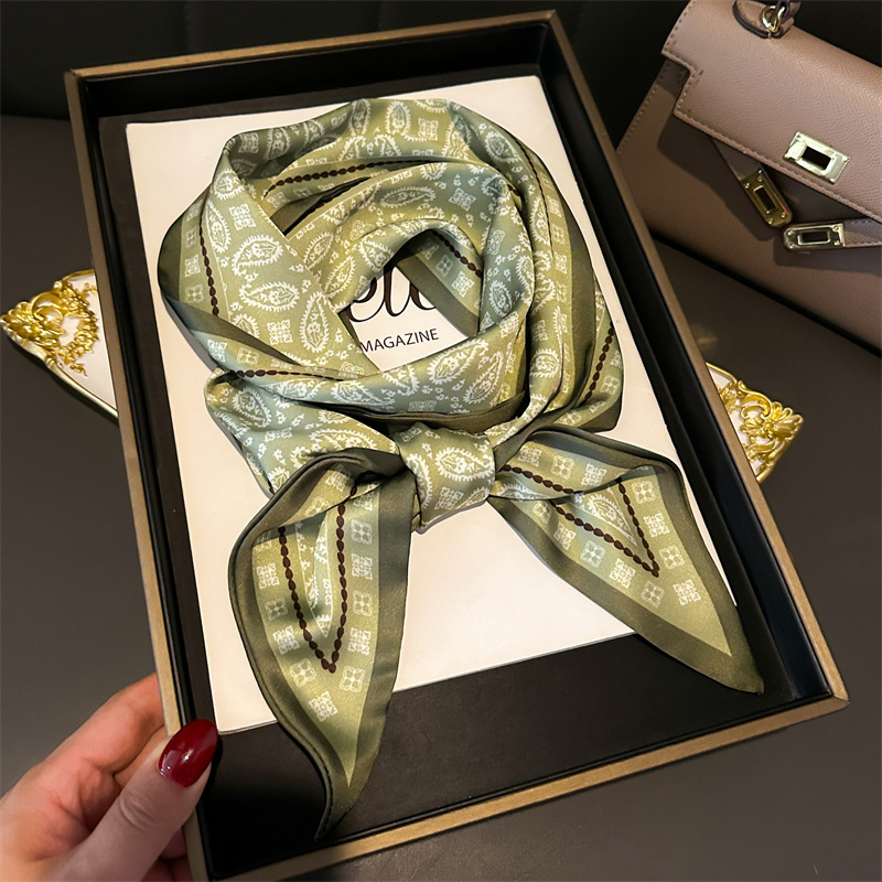 Cashew mintás hosszú kettőréteg sál, dekoratív poliészter sál iroda stílushoz, tavasz-nyár, diagonális nyakvonal, vékony szalag