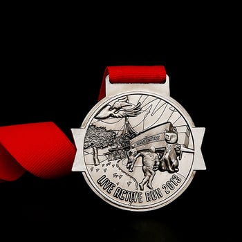 Medalie personalizată din aliaj de zinc pentru maraton