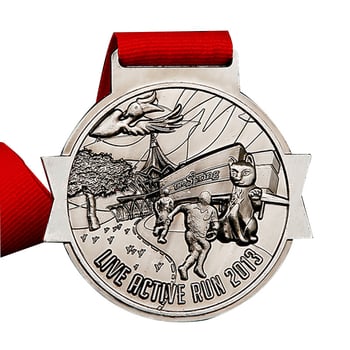 Medalie personalizată din aliaj de zinc pentru maraton