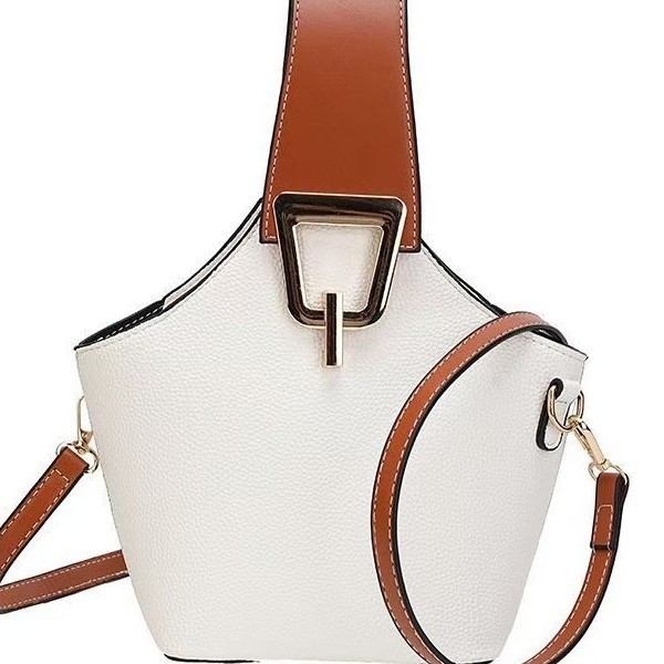 Geantă bucket color-block pentru femei, geantă de umăr/crossbody, versatilă pentru deplasări zilnice, design unic, geantă subraț