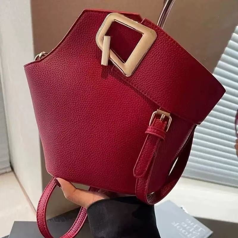 Geantă bucket color-block pentru femei, geantă de umăr/crossbody, versatilă pentru deplasări zilnice, design unic, geantă subraț