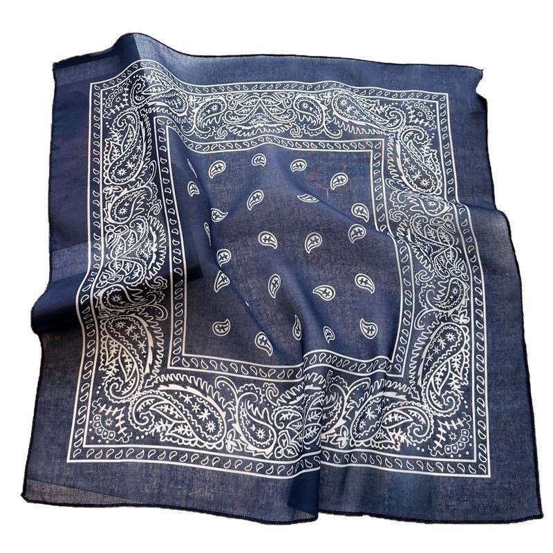 Pamut- és len sál, 50×50 cm, friss, lélegző kaszu virág mintával, lágy művészi dekoratív sál