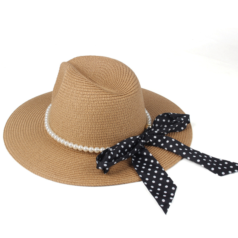 Perle ABS țesute manual și panglică cu buline – accesorii pentru pălării pentru femei, bandă de pălărie din paie pentru primăvară-vară, curea de pălărie la modă