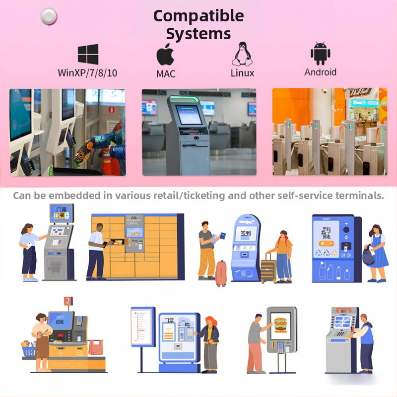 Scaner desktop pentru coduri de bare și QR, la casa de marcat a supermarketului