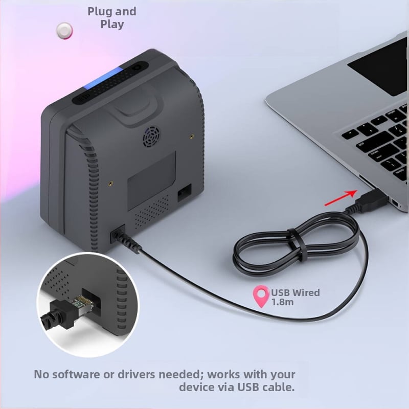 Scaner desktop pentru coduri de bare și QR, la casa de marcat a supermarketului