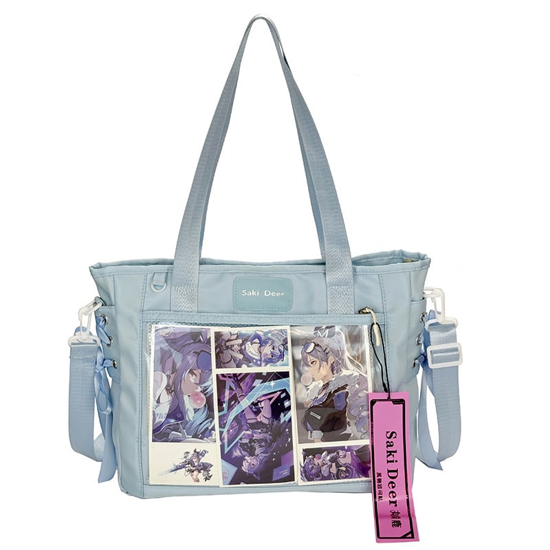 Geantă Tote în stil japonez, capacitate mare — pânză transparentă, design drăguț de studentă, versatilă pentru umăr sau crossbody