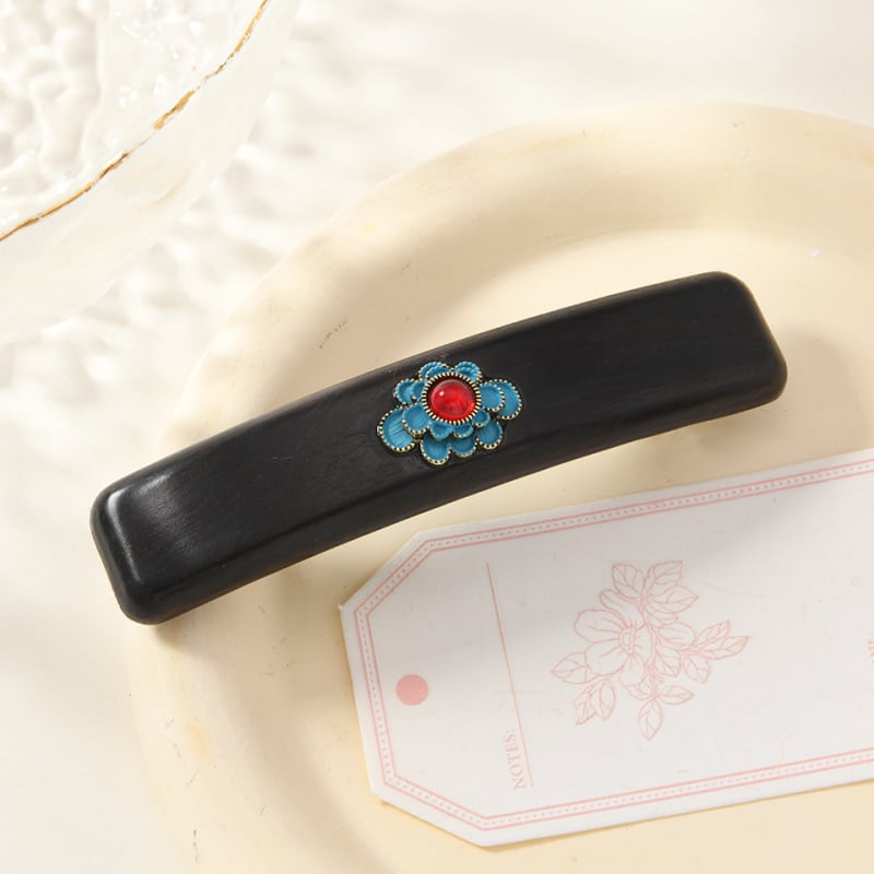Clips de păr din lemn de santal cu mecanism cu arc, clip de păr din lemn pentru femei, accesoriu de păr în stil chinezesc Cheongsam