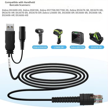 Cablu USB la RJ45 pentru Zebra LI3608 DS3678, 12V