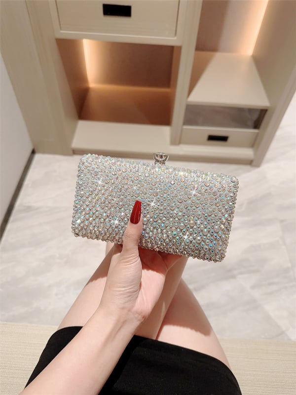 2026 Nou stil plisată Geantă de mână pentru seară, Geantă cu diamante pentru rochie, Geantă banchet în stil cheongsam, Geantă prințesă KTV