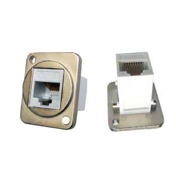 Modul D RJ45 CAT6 cu mufă ecranată pentru cablu de rețea și conector de date inline cu două capete