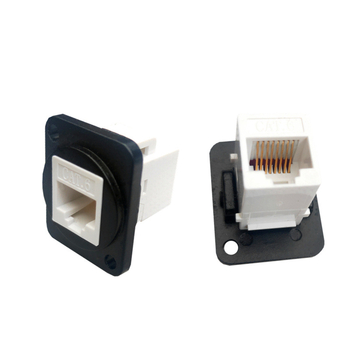 Modul D RJ45 CAT6 cu mufă ecranată pentru cablu de rețea și conector de date inline cu două capete