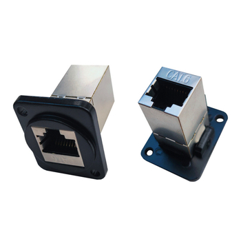 Modul D RJ45 CAT6 cu mufă ecranată pentru cablu de rețea și conector de date inline cu două capete