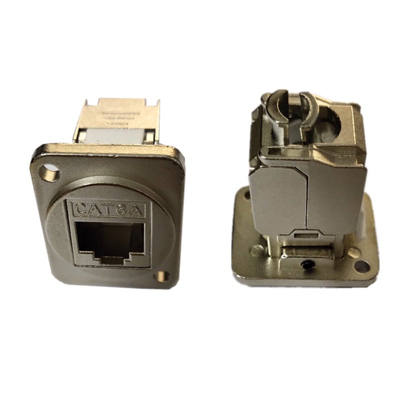 Modul D RJ45 CAT6 cu mufă ecranată pentru cablu de rețea și conector de date inline cu două capete