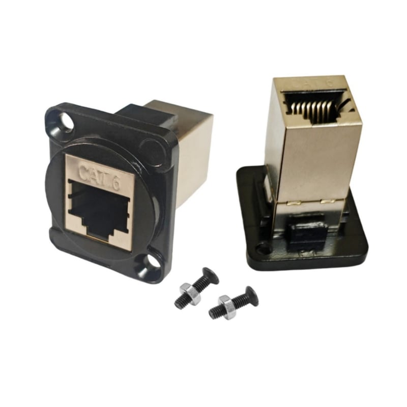 Modul D RJ45 CAT6 cu mufă ecranată pentru cablu de rețea și conector de date inline cu două capete