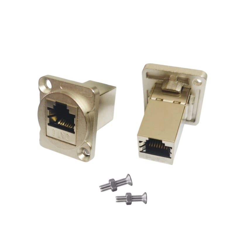 Modul D RJ45 CAT6 cu mufă ecranată pentru cablu de rețea și conector de date inline cu două capete