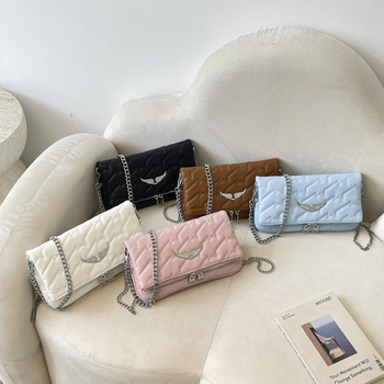 Geantă crossbody clasică franceză, mică în formă pătrată cu stil de tip envelope, modă european-americană, închidere cu fermoar, PU piele, buzunar intern pentru telefon, curea unică