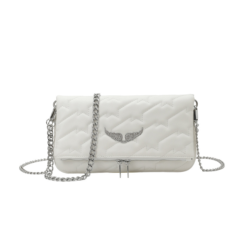 Geantă crossbody clasică franceză, mică în formă pătrată cu stil de tip envelope, modă european-americană, închidere cu fermoar, PU piele, buzunar intern pentru telefon, curea unică