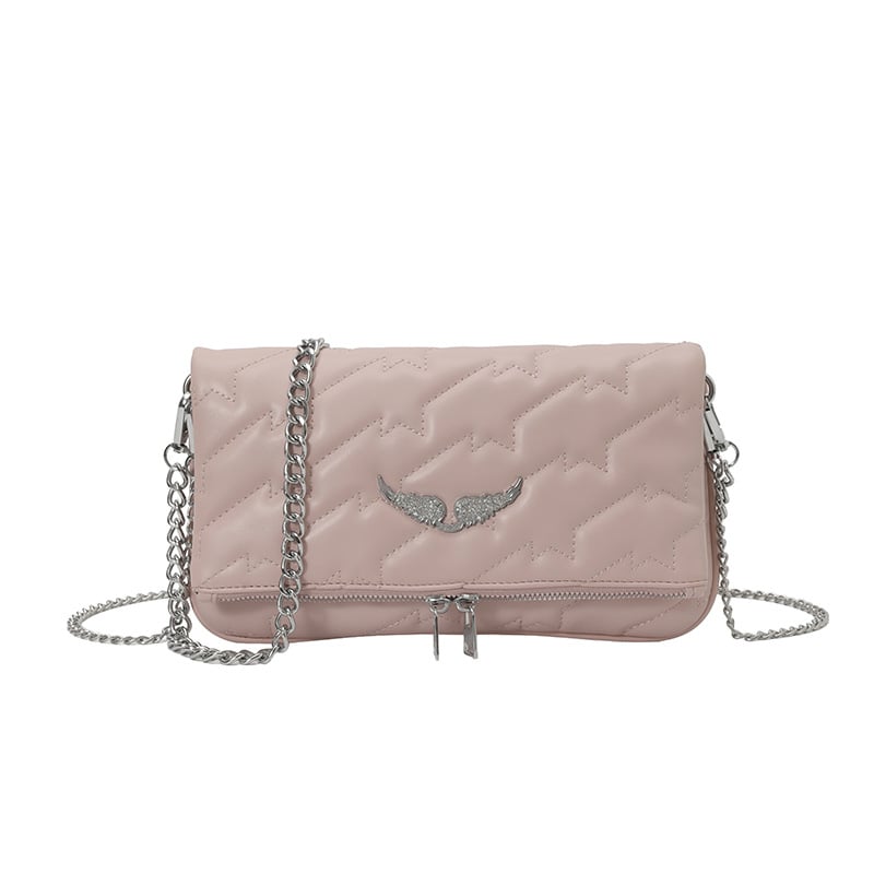 Geantă crossbody clasică franceză, mică în formă pătrată cu stil de tip envelope, modă european-americană, închidere cu fermoar, PU piele, buzunar intern pentru telefon, curea unică
