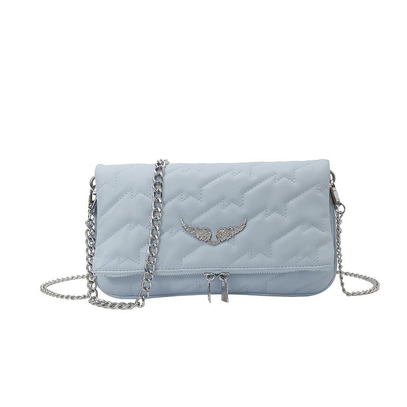 Geantă crossbody clasică franceză, mică în formă pătrată cu stil de tip envelope, modă european-americană, închidere cu fermoar, PU piele, buzunar intern pentru telefon, curea unică
