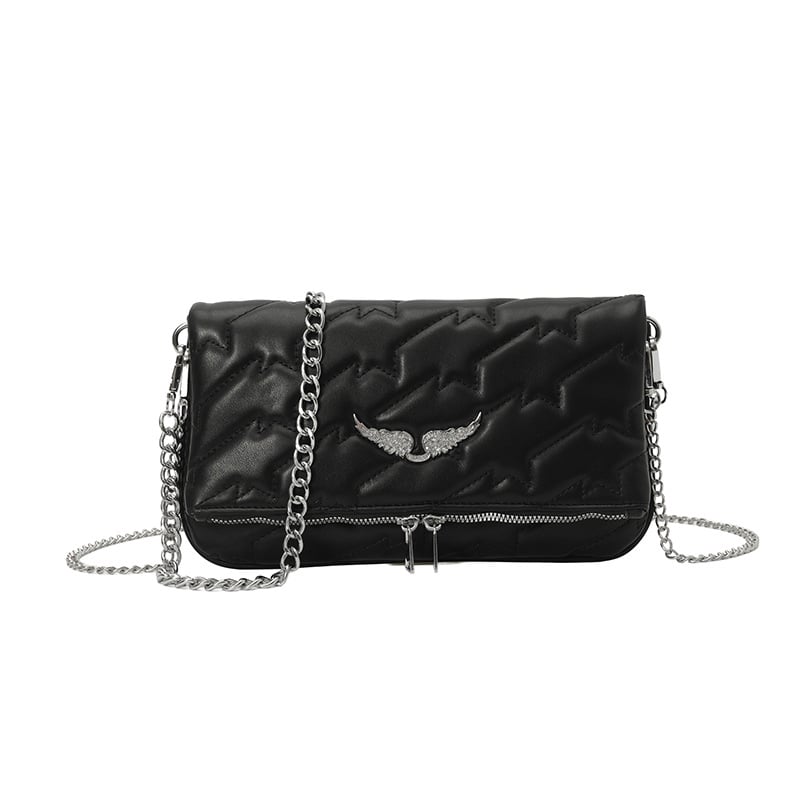 Geantă crossbody clasică franceză, mică în formă pătrată cu stil de tip envelope, modă european-americană, închidere cu fermoar, PU piele, buzunar intern pentru telefon, curea unică