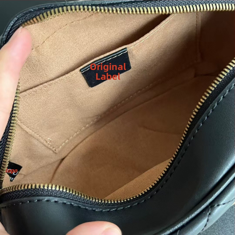 Dámska fototaška v štýle Marmont z pravej kože, crossbody