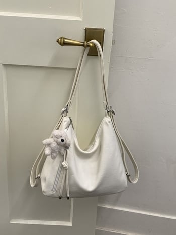 Geantă de umăr pentru femei, capacitate mare, PU, culoare uni, tote casual pentru uz zilnic