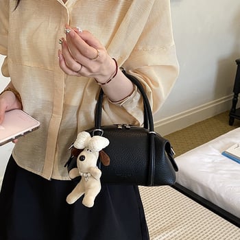 Geantă Boston din PU pentru femei, crossbody, minimalism urban, vară 2026