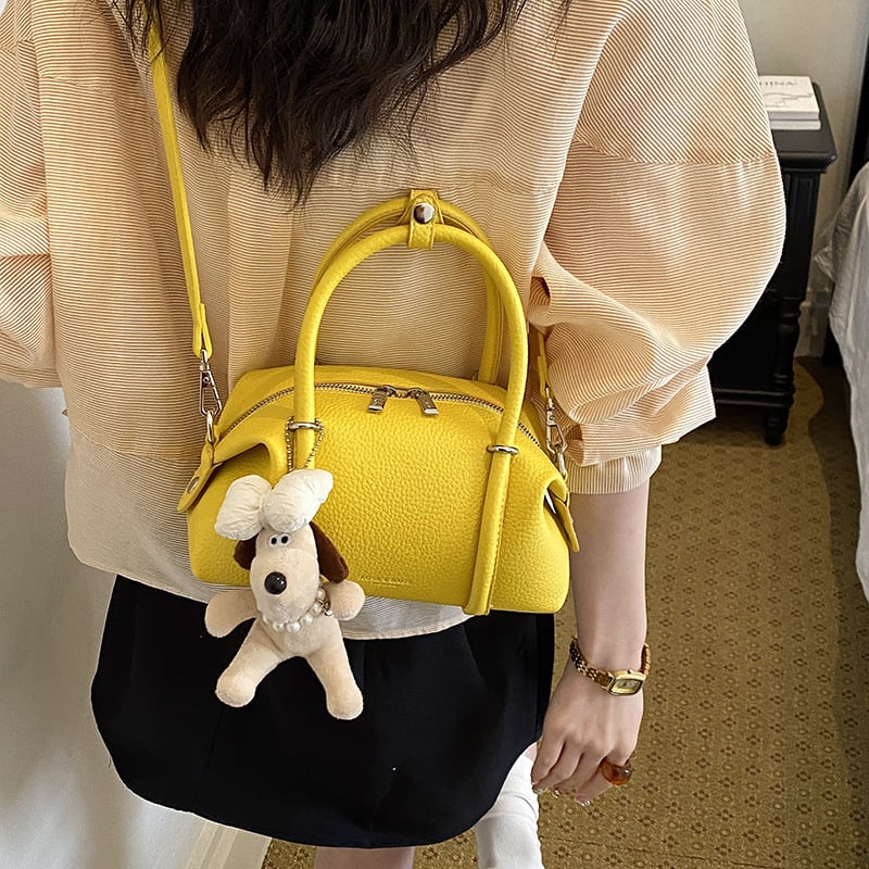 Geantă Boston din PU pentru femei, crossbody, minimalism urban, vară 2026