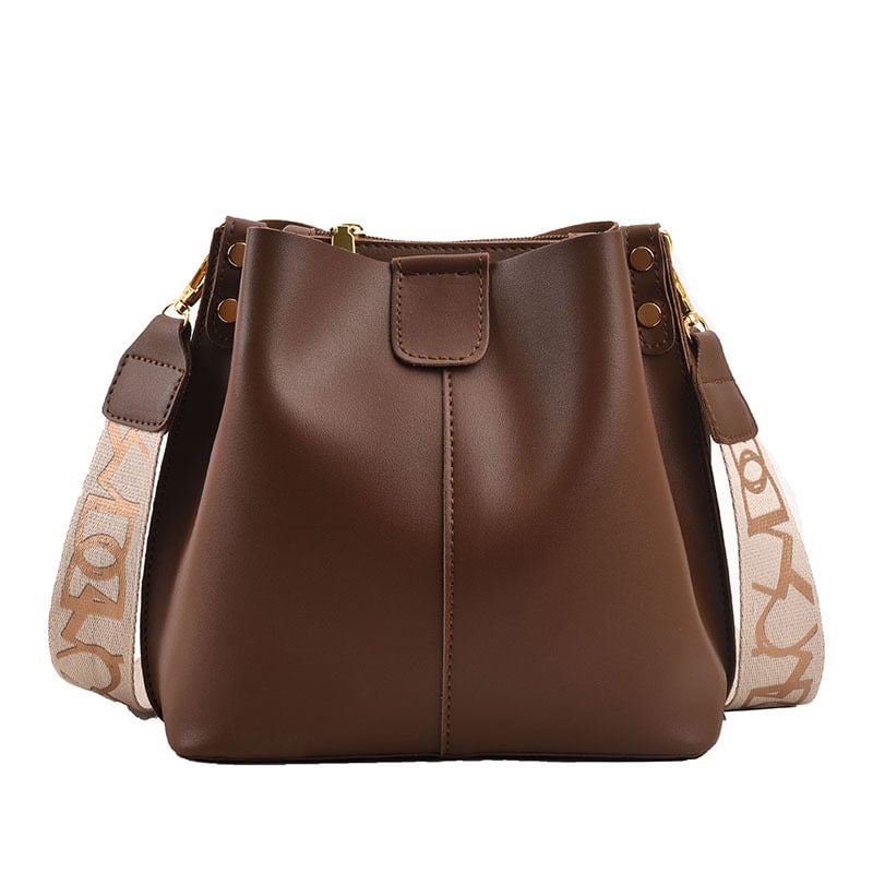 Geantă de damă tip bucket din PU, stil retro, spațioasă, texturată, pentru purtare peste umăr sau crossbody