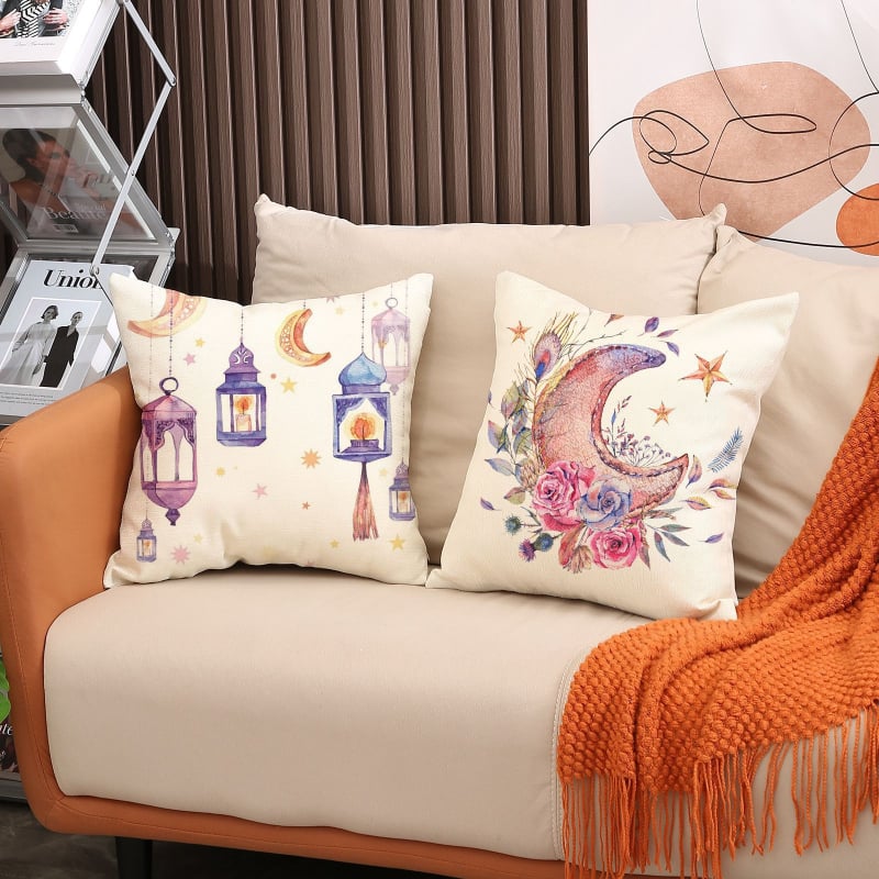 Husă de pernă cu model Lună – imprimare, decor modern pentru locuință