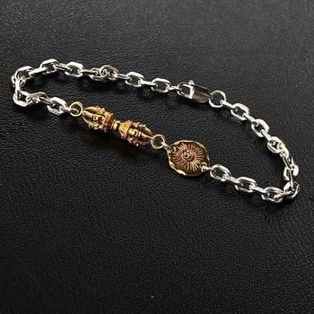 Brățară tibetană în stil etnic, ton auriu și bară, bijuterie minimalistă retro de lux pentru femei