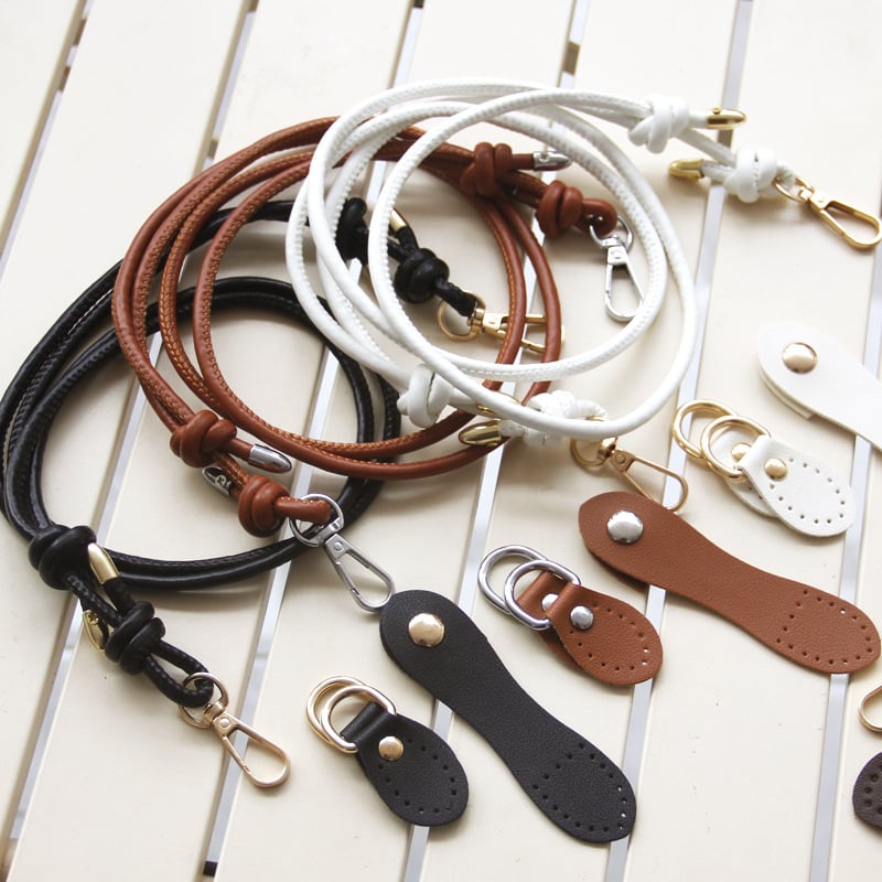 PU kožni remen u stilu kuka za križnu torbu, podesivi ramenski remen i kožna kopča, DIY set materijala za izradu pletene torbe