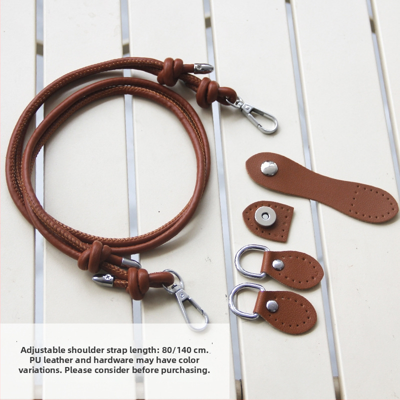 PU kožni remen u stilu kuka za križnu torbu, podesivi ramenski remen i kožna kopča, DIY set materijala za izradu pletene torbe