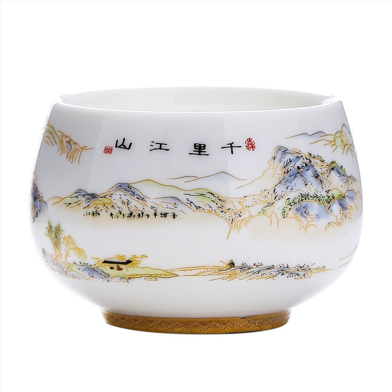 Porcelánová šálka na čaj Kung Fu, jedna šálka s darčekovou krabičkou, čínsky štýl, na osobnú ochutnávku čaju