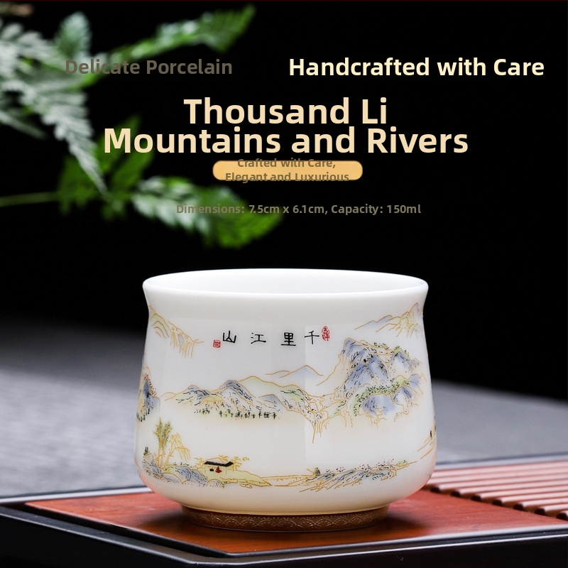 Porcelánová šálka na čaj Kung Fu, jedna šálka s darčekovou krabičkou, čínsky štýl, na osobnú ochutnávku čaju