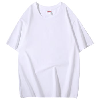 Tricou din bumbac 100% cu mânecă scurtă, guler rotund, logo personalizat (imprimare) și broderie