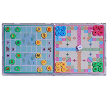 Set de șah magnetic 2 în 1 cu tablă pliabilă: șah chinezesc, șotron, șah cu ființe zburătoare, Gomoku și dame