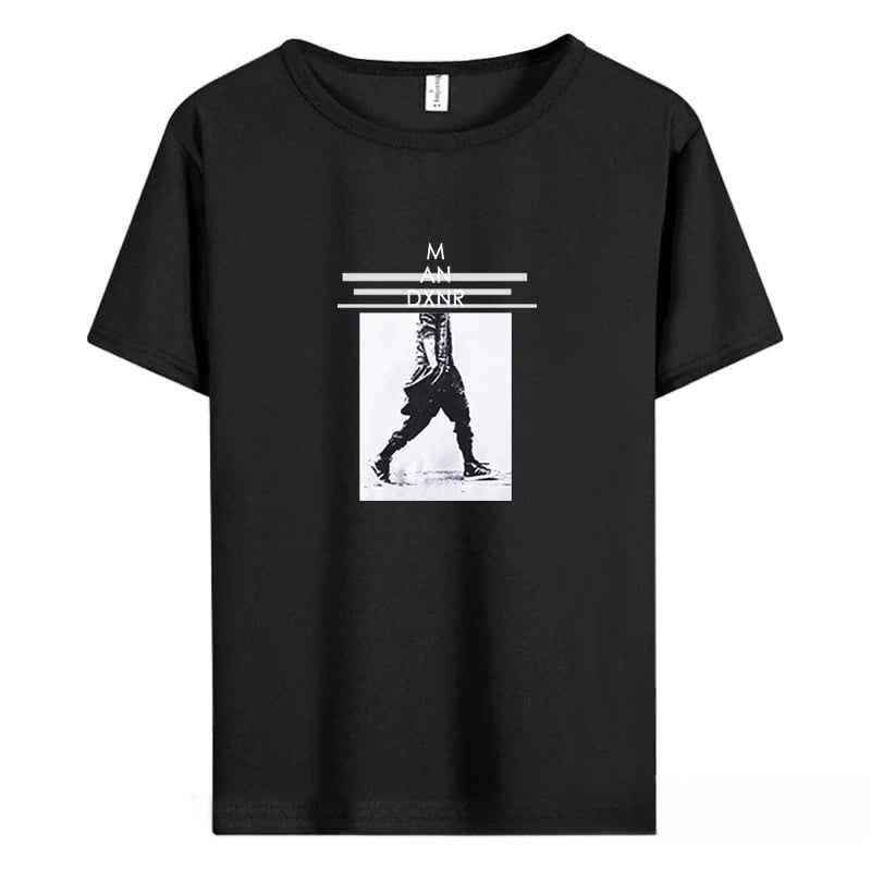 Tricou bărbătesc din bumbac pentru vară, mâneci scurte, croială lejeră, guler rotund, imprimare cu desene animate