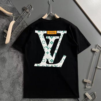 Tricou din bumbac cu guler rotund, croială lejeră, mâneci scurte, imprimeu geometric, stil streetwear Hong Kong.