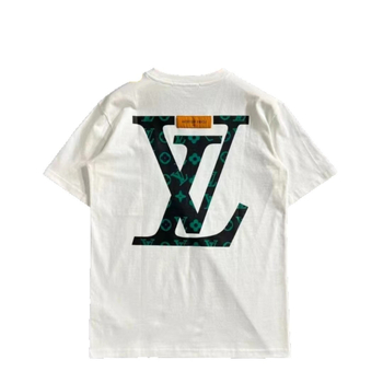 Tricou din bumbac cu guler rotund, croială lejeră, mâneci scurte, imprimeu geometric, stil streetwear Hong Kong.