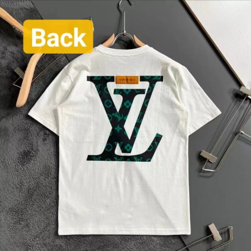 Tricou din bumbac cu guler rotund, croială lejeră, mâneci scurte, imprimeu geometric, stil streetwear Hong Kong.