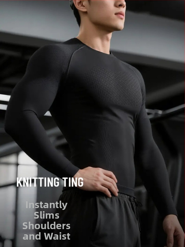 Pánske slim-fit tréningové tričko s dlhým rukávom, priedušné, rýchloschnúce, odvádzajúce vlhkosť, vhodné na beh a šport