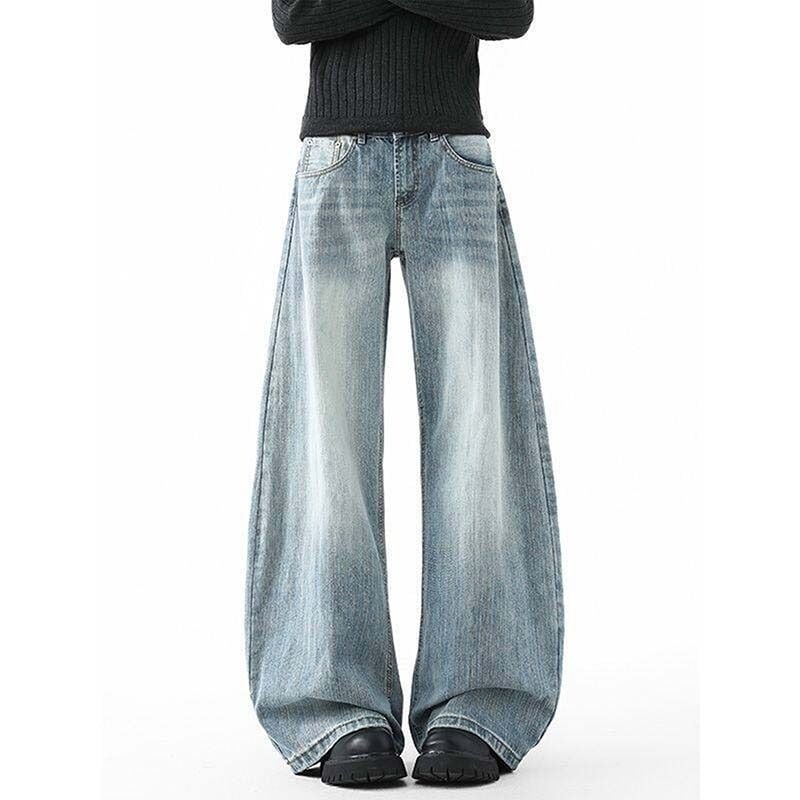 Blugi din denim pentru bărbați – stil simplu, casual, croială lejeră, largi, croi drept