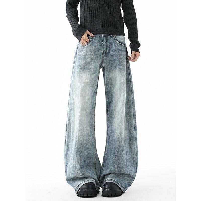 Blugi din denim pentru bărbați – stil simplu, casual, croială lejeră, largi, croi drept